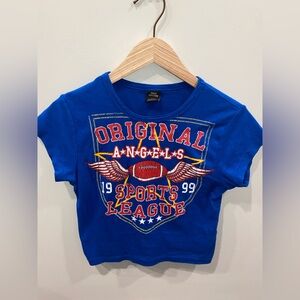 Urban Outfitters Blue Graphic Print Crop Top Short Sleeve T-Shirt Women’s Large